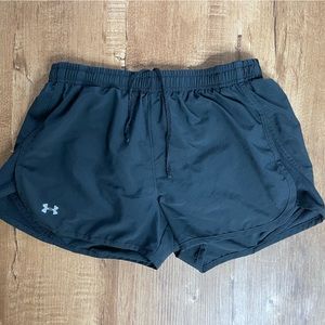 Under Armor Black Semi-Fitted Athletic Shorts